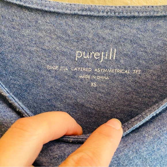 Pure J.Jill | Blue Layered Asymmetrical Tee - Picture 5 of 7